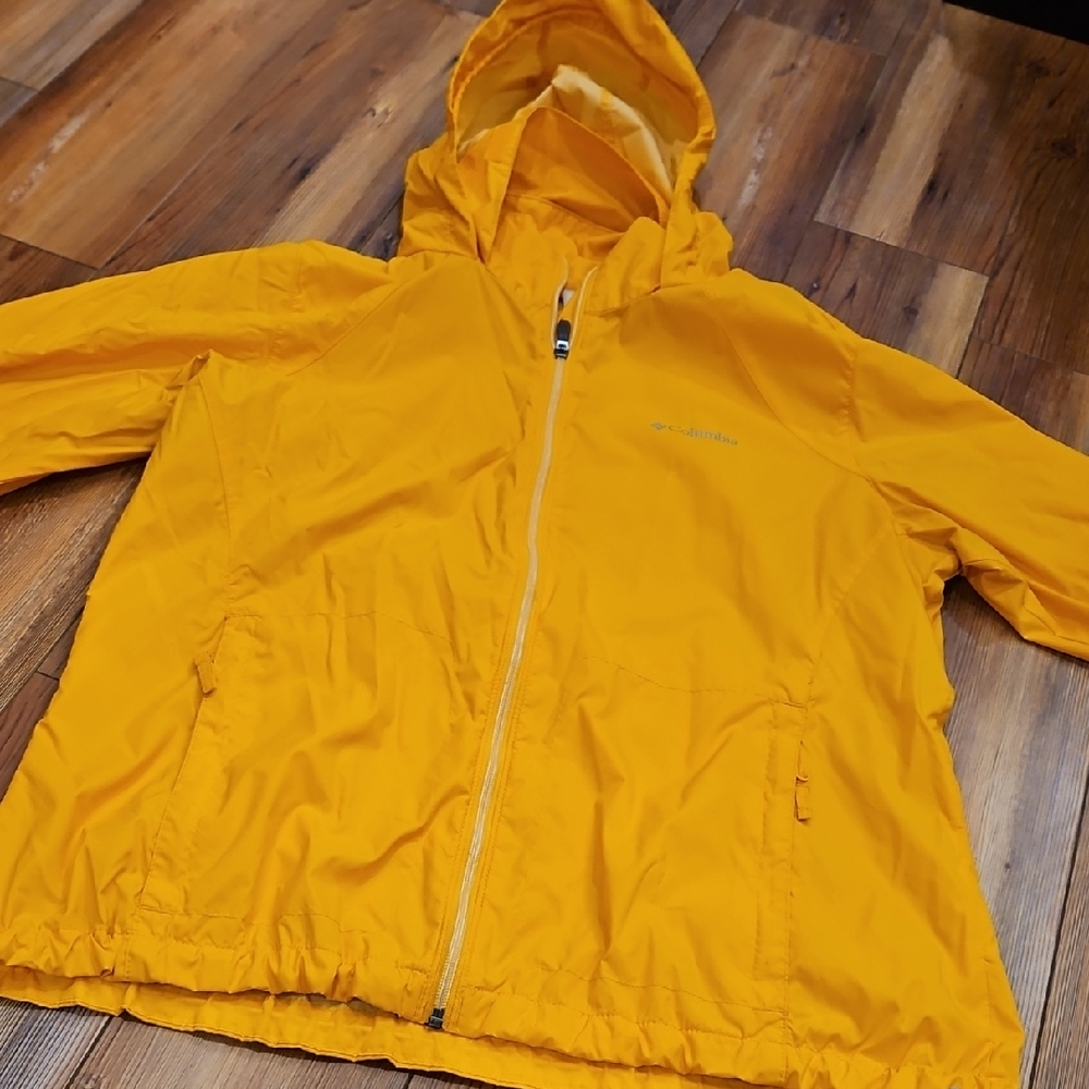 Columbia Golden yellow Hooded rain Jacket